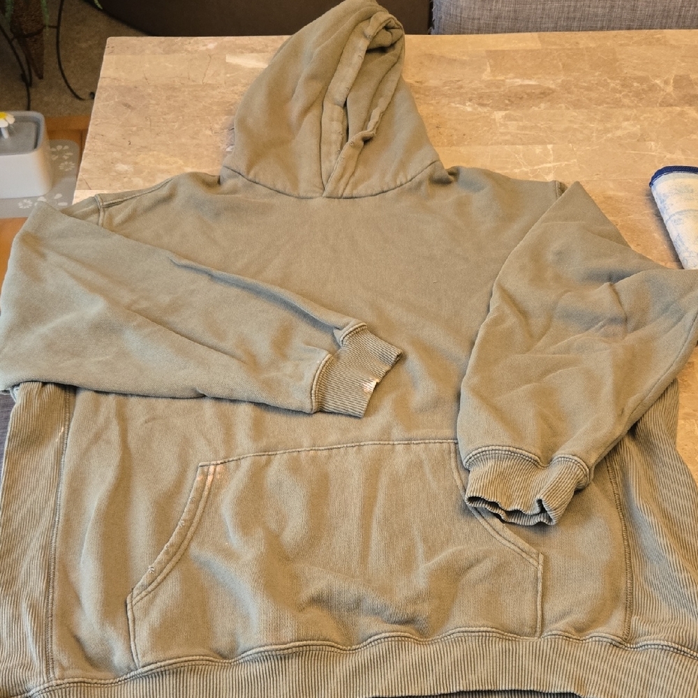 Aerie Cozy Green Fleece Hoodie